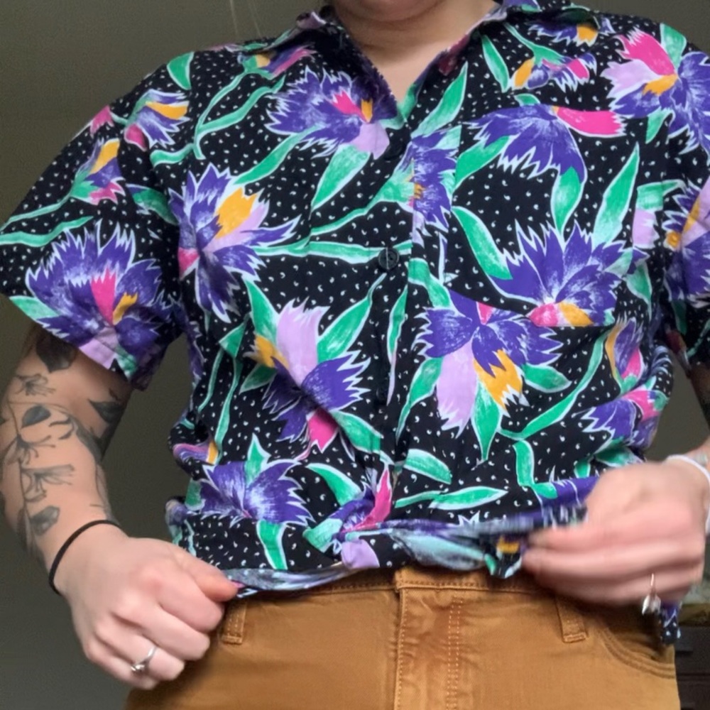 Floral button up shirt